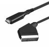 mobilNET prepojovací kábel/redukcia SCART na HDMI, 1m, čierny