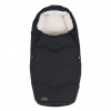 Teplý fusak Voksi Urban s perím a vlnou do kočíka, Black Cream