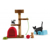 Set figúrok a príslušenstva Schleich Škrabací mačací strom s mačiatkami 42501 (4059433573045)