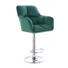 LuxuryForm DESIGN Barová stolička AMALFI VELUR na striebornom tanieri - zelená