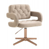 LuxuryForm DESIGN Kreslo ADRIA VELUR na zlatom kríži - latte