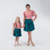 Trojset- Bety tričko so širokými volánmi ružové Veľkosť dieťa 1: 122/128, Veľkosť dieťa 2: 122/128, Veľkosť mama: S/M
