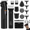 PROFESIONÁLNY PÁNSKY ZASTRIHÁVAČ 6 V 1 SADA NA BRADU VLASY TELO LED USB ČIERNY