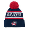Outerstuff Detská zimná čiapka Columbus Blue Jackets Jacquard Cuffed Knit With Pom
