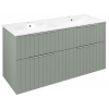 Sapho Sapho, CIRASA umývadlová skrinka s dvojitým umývadlom 121x66x46cm, verde strip, CR121-4444S-21