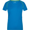 James & Nicholson Tričko JN 495, funkční, krátký rukáv, dámské COT020495r0304-bright blue XL Modrá jasná/žlutá jasná