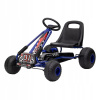 Gokart na pedále pre deti, odrážadlo, páka, regulácia sedadla, modrý