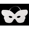 Karnevalová maska - škraboška na domaľovanie motýľ biela 1ks