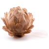 Dekorácia MagicHome Vianoce Flower, zlatá, závesná, páperová, 10 cm