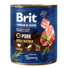 Brit Konzerva pre psov Premium by Nature Pork with Trachea, 800 g