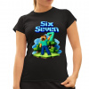 Steve 67 - Six Seven - dámske tričko s potlačou - inspirované Minecraft - Tričkový | S | Čierna | Dámske - super slim