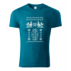 Handel Tričko - Ľudový motív Čičmany Farba: benzínovomodrá, Veľkosť: 2XL, Strih trička: unisex