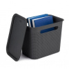 Úložný box s rúčkami BRISEN 16l, 36x26,2x21cm, čierny S vekom / Bez veka: S vekom