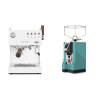 Ascaso Steel DUO PID PLUS, White&Wood + Eureka Mignon Specialita, CR tiffany blue