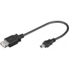 PremiumCord USB redukce kabel USB A/female - Mini 5pin USB/male 20cm OTG kur-16