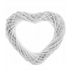 Prútený veniec srdce biely 30 cm