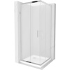 Mexen Rio štvorcový sprchovací kút 90 x 90 cm, 6mm sklo, sklo námraza, chrómový profil + slim sprchová vanička 5cm, 860-090-090-01-30-4010