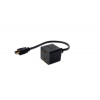 Kabel HDMI Y-rozbočovač, HDMI TypeA - 2x HDMI Typ A, 0,2m, CU, AWG30, stíněný, M / F, UL, pozlacený, černý AK-330400-002-S Digitus