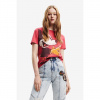 Dámské triko DESIGUAL PLSD TO MEET U MICKEY 3000 CARMIN velikost XL