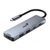 GENIUS hub UH-500/ USB-C na HDMI/ 2x USB3.0/ USB-C/ 100W PD/ šedý