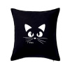Mačka mňau - Vankúš 50x50 - 50x50 - Iba poťah ( Čierna )