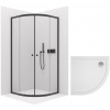 CERANO - Sprchovací kút Orso L/P 6 mm - čierna matná + CERANO - Sprchová vanička Piato - biela lesklá - 80x80 cm