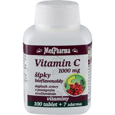 Vitamin C s šipky MedPharma, 1000 mg/100 tbl +7zdarma
