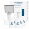 Sklenená filtračná kanvica Wessper D2 BOROSILICATE 3l sivá + 6x filter