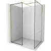 Mexen Kioto sprchová stena Walk-in 160 x 120 cm, čierny rám, zlatá kefa - 800-160-202-55-70-120