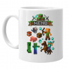 Hrnček s menom pre fanúšikov hry Minecraft - keramický hrnček s potlačou - personalizovaný produkt - Tričkový | Biela