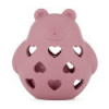 PETITE&MARS Hračka silikónová s hrkálkou Bear Basil Dusty Rose 0m+