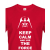 Pánské tričko Keep calm and use the force, Barva Červená, Velikost 4XL Bezvatriko.cz 108222