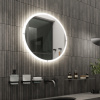 Nimco kúpeľňové LED podsvietené zrkadlo guľaté priemer 800 mm 29 W hliníkový rám ZP 24002R