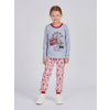 Dievčenské pyžamo - Winkiki WKG 02893, sivá / ružová Farba: Svetle sivý melír, Veľkosť: 116