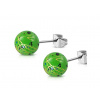 CITY STORM Dámske náušnice guličky zelené striekané + darčeková krabička zadarmo