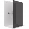 CERANO - Sprchová zástena Walk-in Onyx Duo Ľ/P - 8 mm - hranatá vzpera - chróm, grafitové sklo - 70x200 cm
