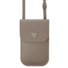 Guess PU Grained Triangle Logo Taška na Telefón Brown