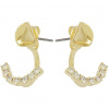 Crystal-ZONE Náušnice DOUBLE šikmá kocka 6mm / štrasové zlato 24kt