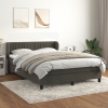 vidaXL Posteľný rám boxspring s matracom tmavosivý 140x200 cm zamat - Sivá - 18804-160378
