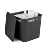 Úložný box s rúčkami BRISEN 18 l, 29 x 29 x 29 cm, čierny S vekom / Bez veka: S vekom