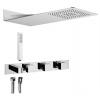 Sapho Podomietkový sprchový set s termostatickou batériou a držiakom ručnej sprchy, 2 výstupy, hranatá, chróm MB453-01