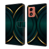 Peňaženkové 3D puzdro Shockproof na Motorola Moto G04/ G24 - Zlatý obrys