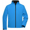 James&Nicholson Pánska softshellová bunda JN135 Aqua XL