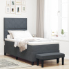 vidaXL Posteľ s box springom s matracom a lavicou tmavosivá 90x200 cm zamat 3344553