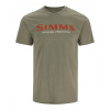 SIMMS Tričko Logo T-shirt - Orange/Military Heather XXL