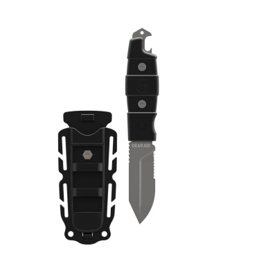 Nôž s pevnou čepeľou Buri Utility Gear Aid® – Sivá čepeľ, Čierna