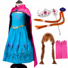 Kostým pre dievča - Šaty Anna Elsa zamrznutá krajina ľadu 98 (Šaty Anna Elsa zamrznutá krajina ľadu 98)