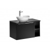 ArtCom Kúpeľňová skrinka s umývadlom a doskou SANTA FE Black DU80/3 | 80 cm