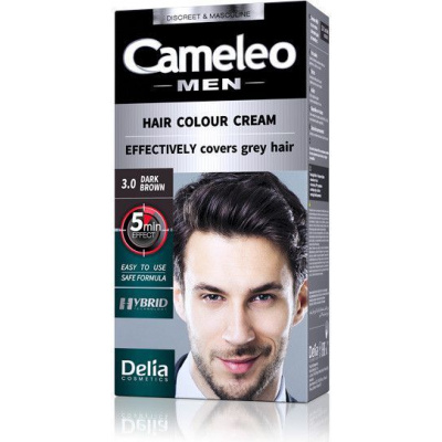 Delia Cosmetics Cameleo Men Hair Color krémová farba na vlasy 3.0 tmavo hnedá 30 ml