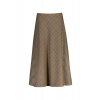 SUKŇA GANT MIDI FLARED CHECKED SKIRT DEEP BROWN